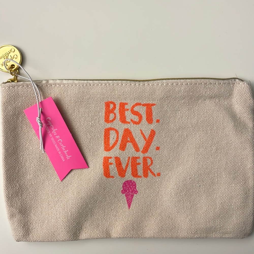 Cupcakes and cartwheels best day ever pouch